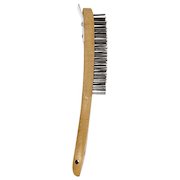 Wooden Handled Wire Brush with Metal Scraper